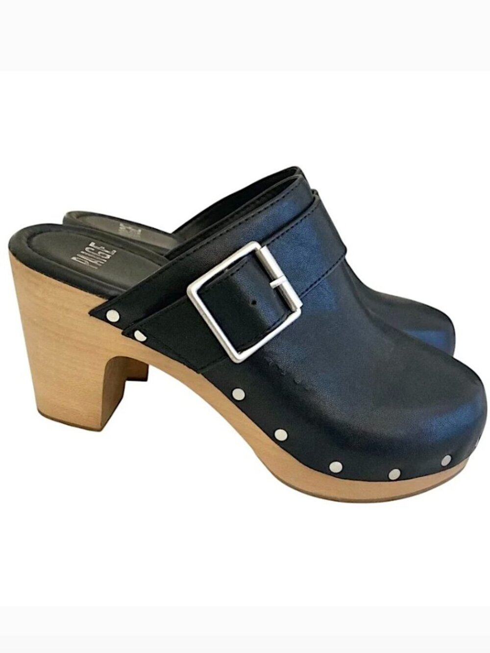 PAIGE Rosie Leather Wood Clogs